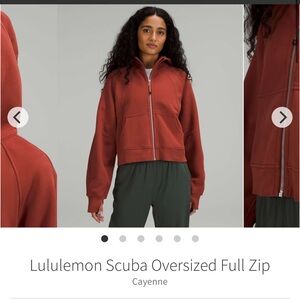 lululemon athletica Scuba Oversized Full Zip Jacket — Cayenne (Rust)